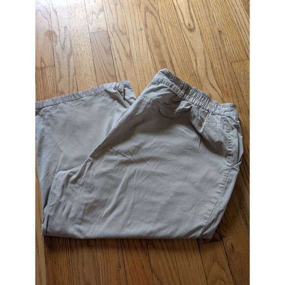 Karen Scott Woman Beige Capri Pants 20W Cotton/Spandex Elastic Waist Stretch Cas - Picture 3 of 3